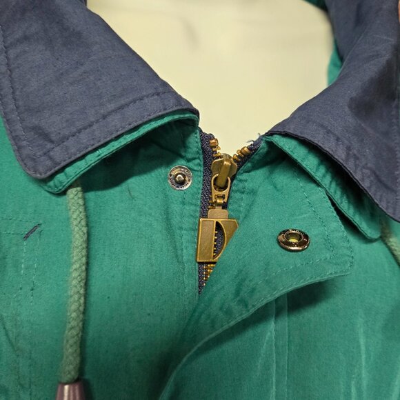 Dunbrooke Windbreaker 2XL | Vintage 90s Green Blue Full Zip Retro Jacket - Picture 4 of 9